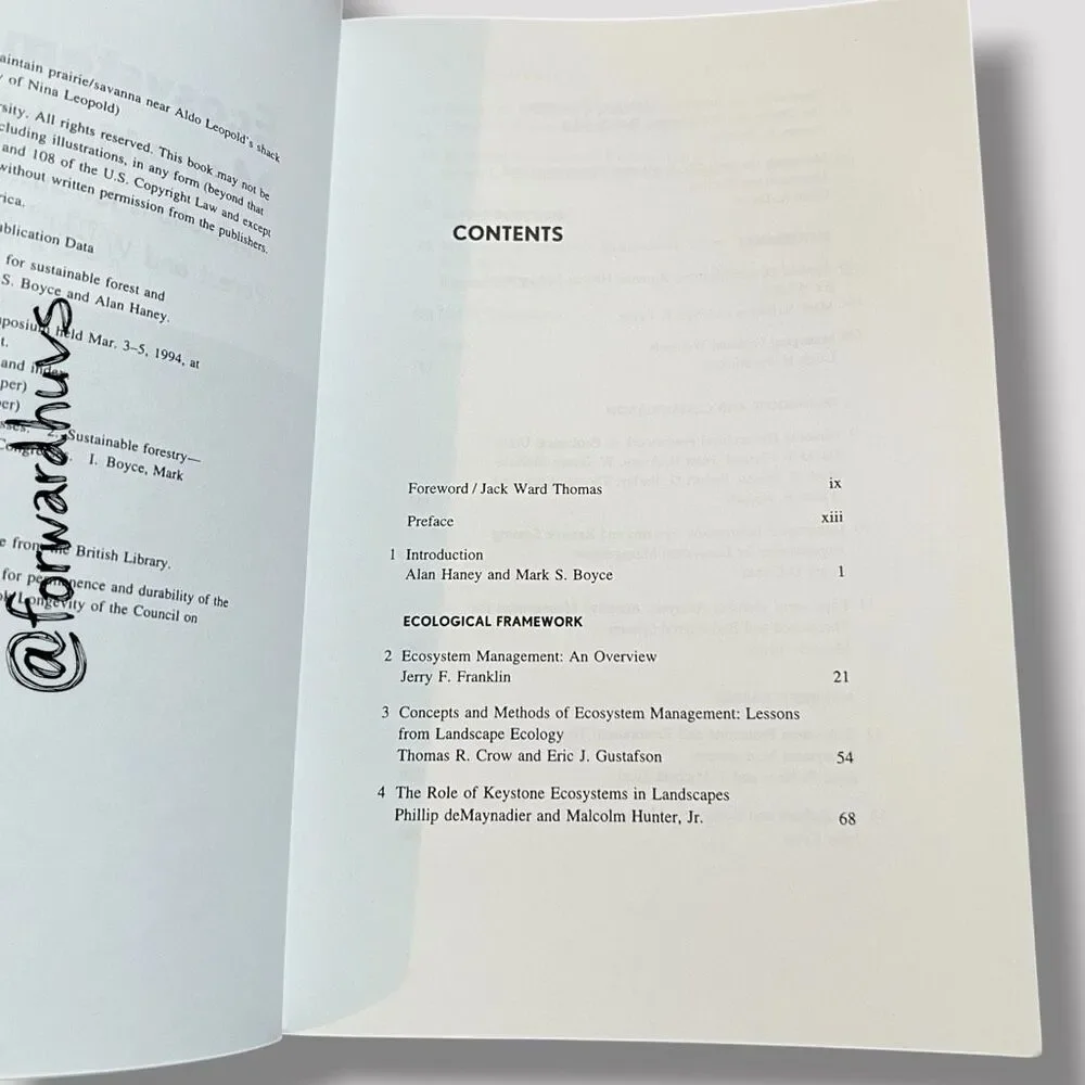 Yale University Press ecosystem management
